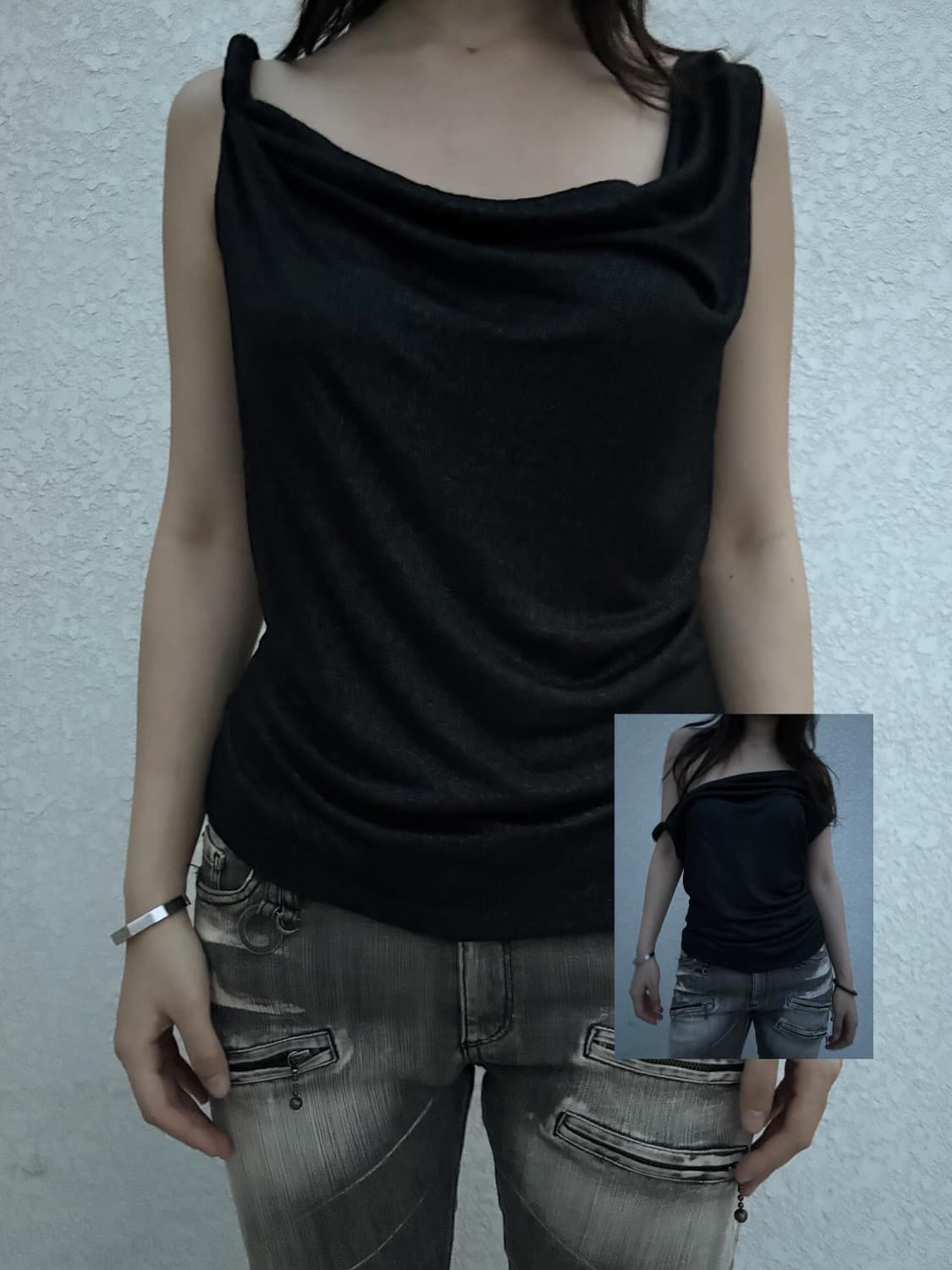 11 shimmer draped top 상품이미지3