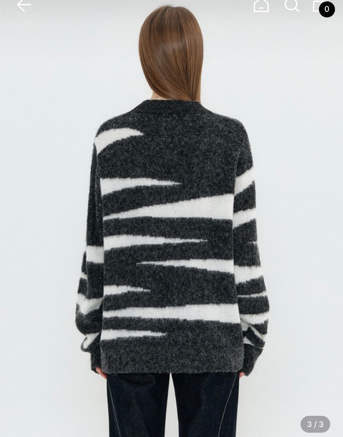 유즈 yuse 루즈핏 자카드 니트 그레이 상품이미지3