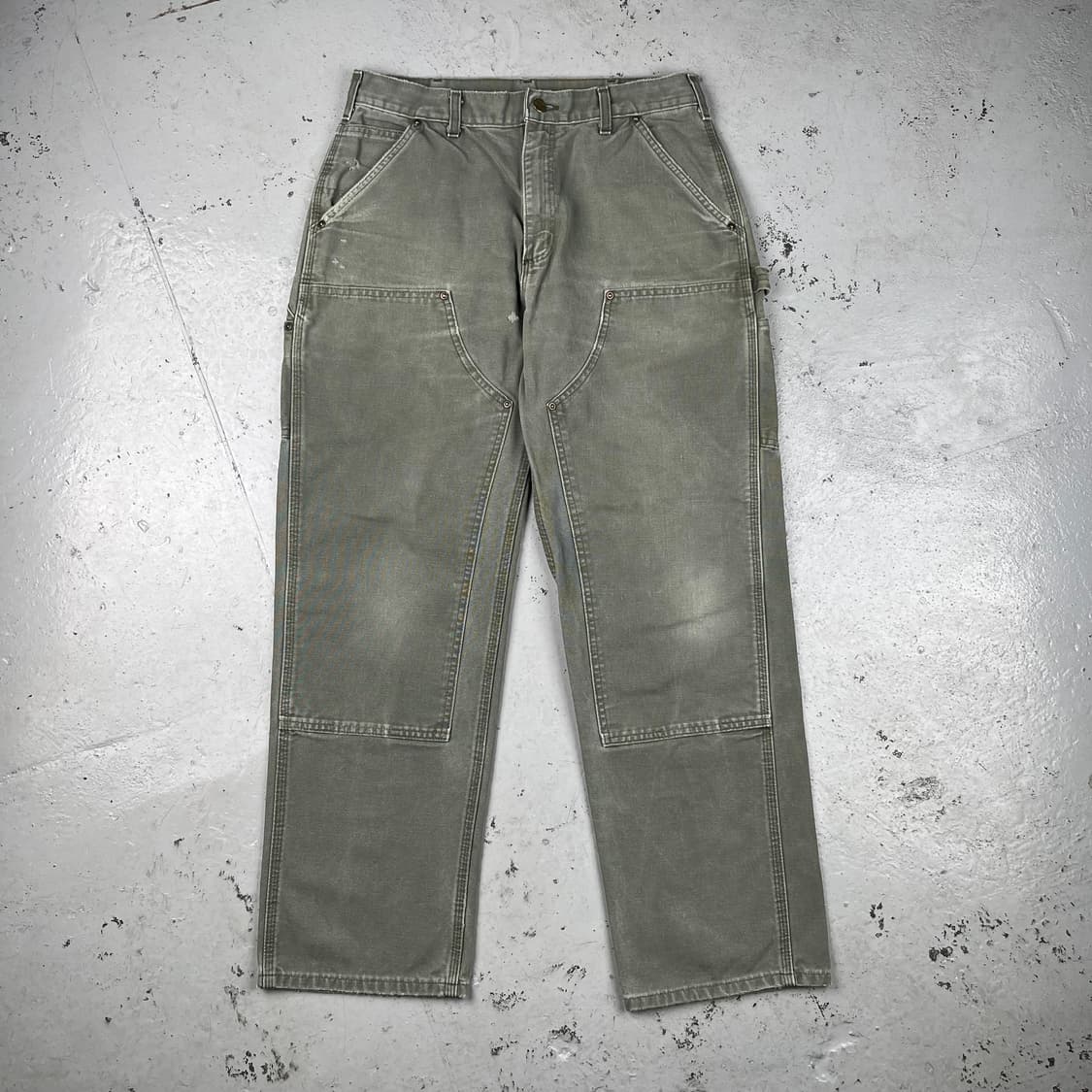 칼하트 더블니 워크팬츠 모스크린 B136 상품이미지2