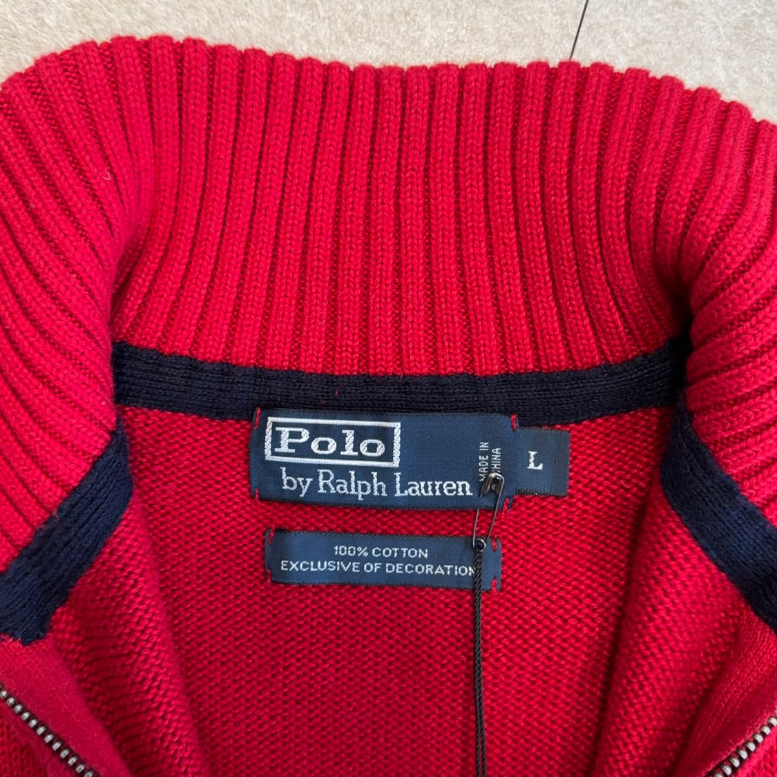 폴로 코튼 반집업 니트 상품이미지3