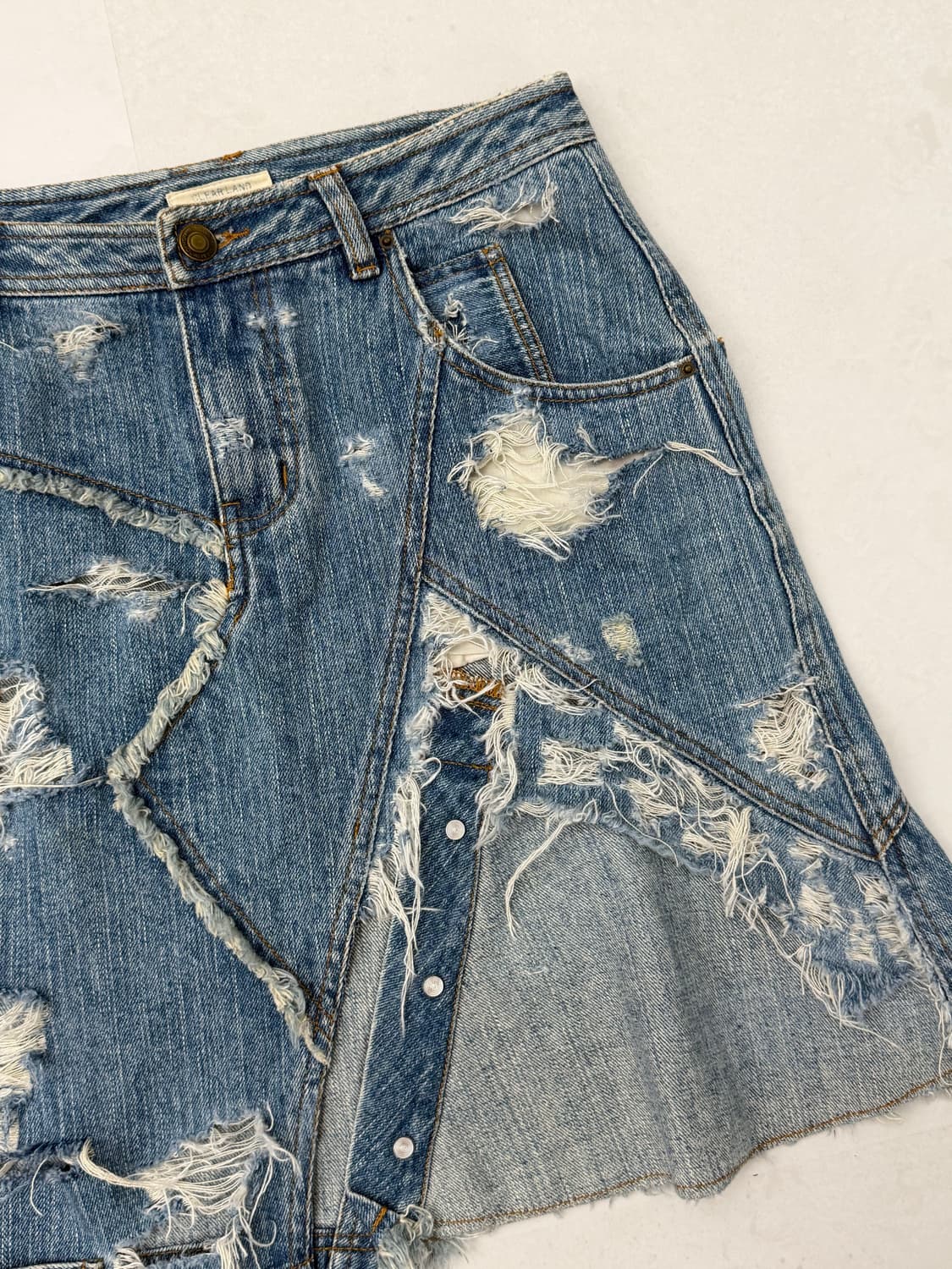 디스트레스 청 미디 스커트 상품이미지4