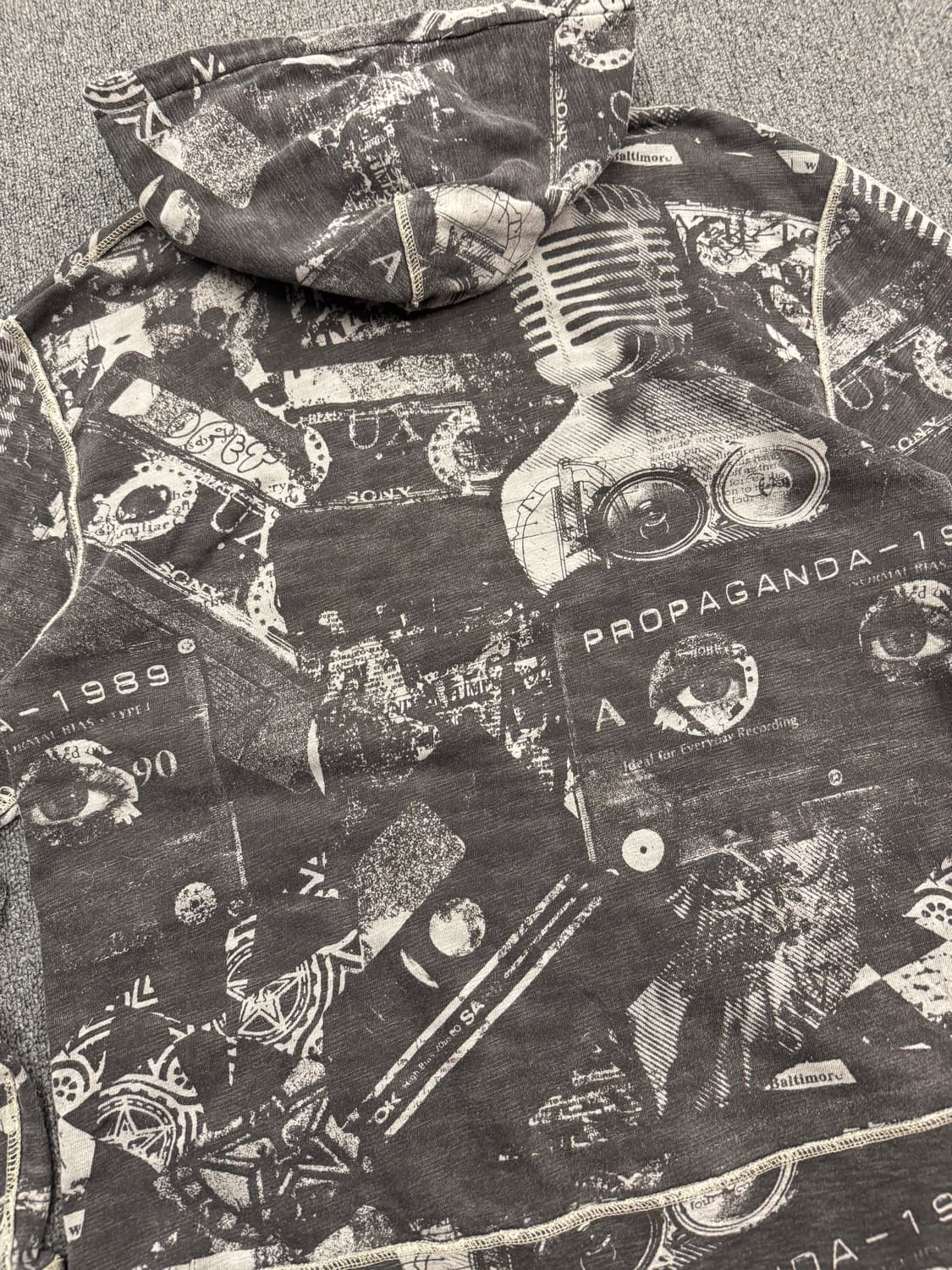 L)OBEY 빈티지 워싱 그래픽 패턴 후드집업 상품이미지6