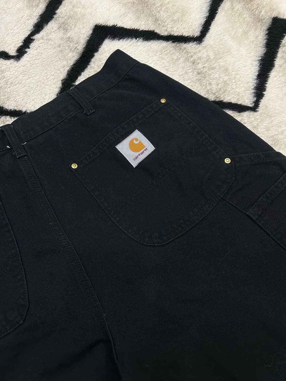 [32]칼하트USA 캔버스 더블니 카펜더 팬츠/블랙 상품이미지1