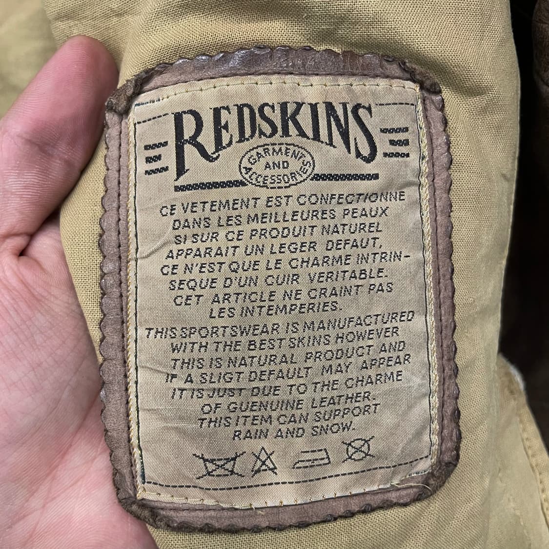 90s Redskins 카우하이드 소가죽 A-2 밀리터리 레더 자켓 상품이미지10