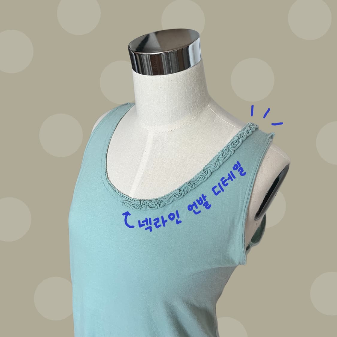 빈티지 모리걸 민트 러플 슬리브리스 원피스 상품이미지4