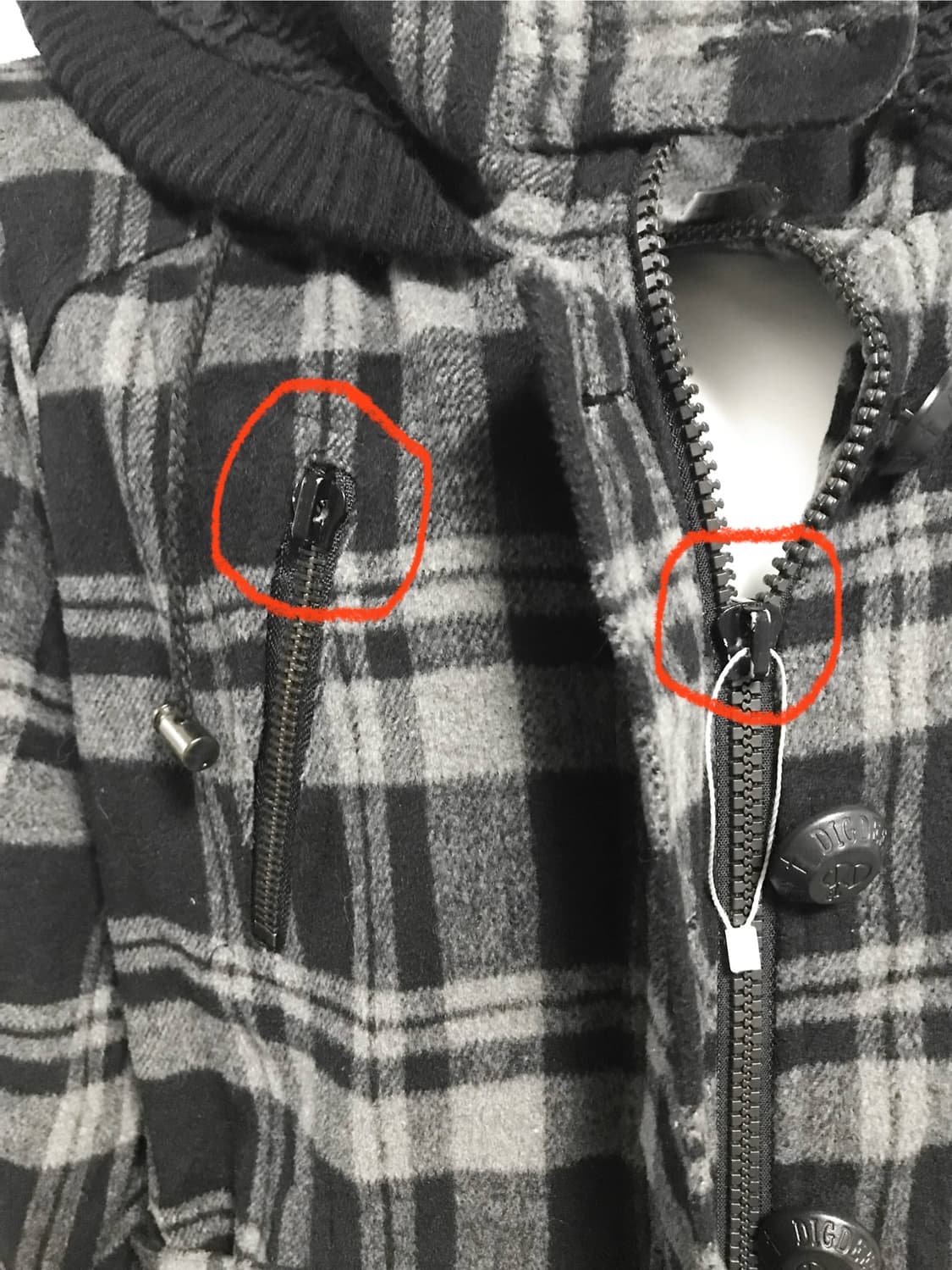 빈티지 digdeep 디그딥 펑크 벨트 디테일 하이넥 체크 점퍼 상품이미지9