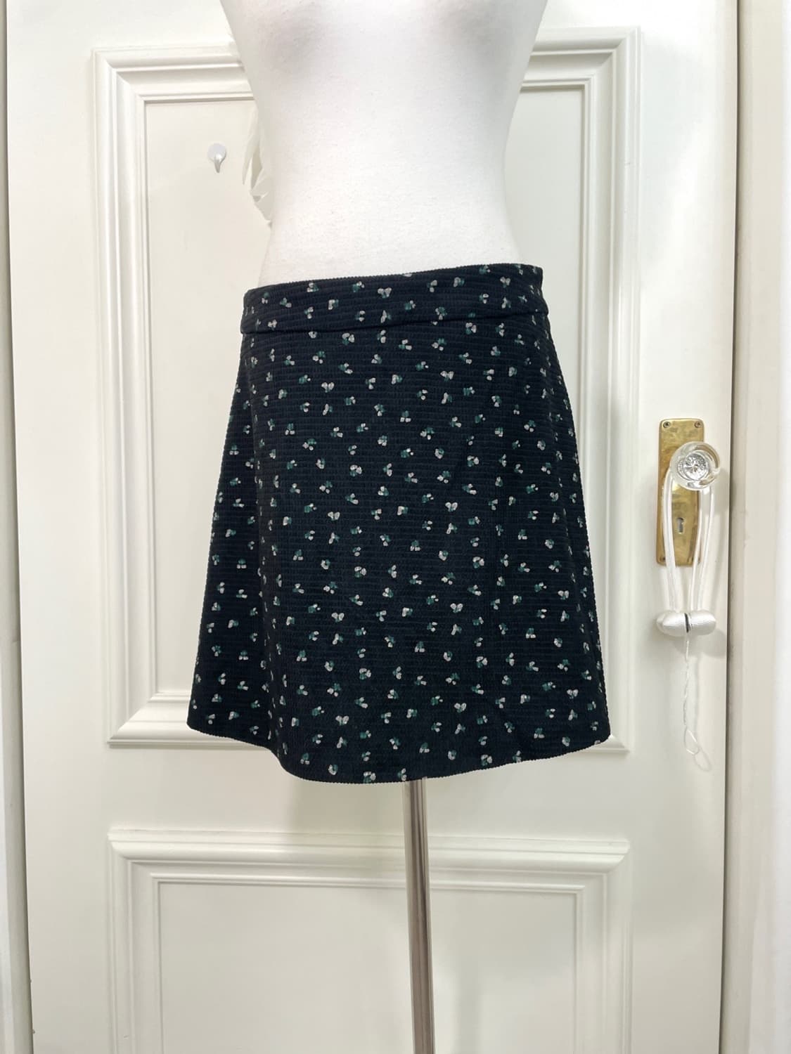 dark navy flower point mini skirt 상품이미지5