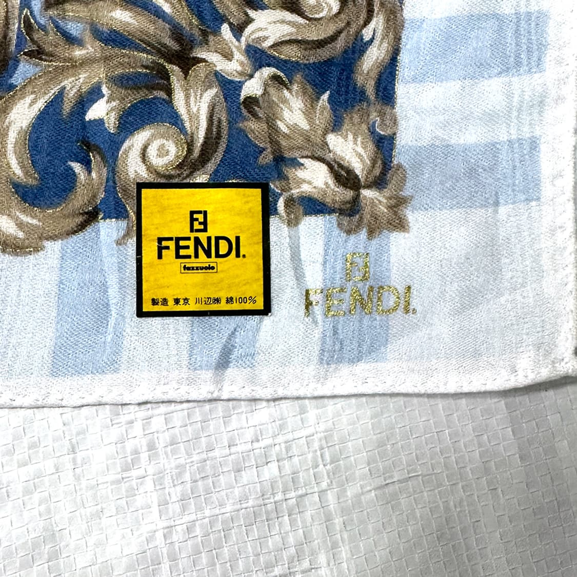 펜디 팬디 코튼 그래픽 프린팅 쁘띠 스카프 손수건 정품 새상품 상품이미지3