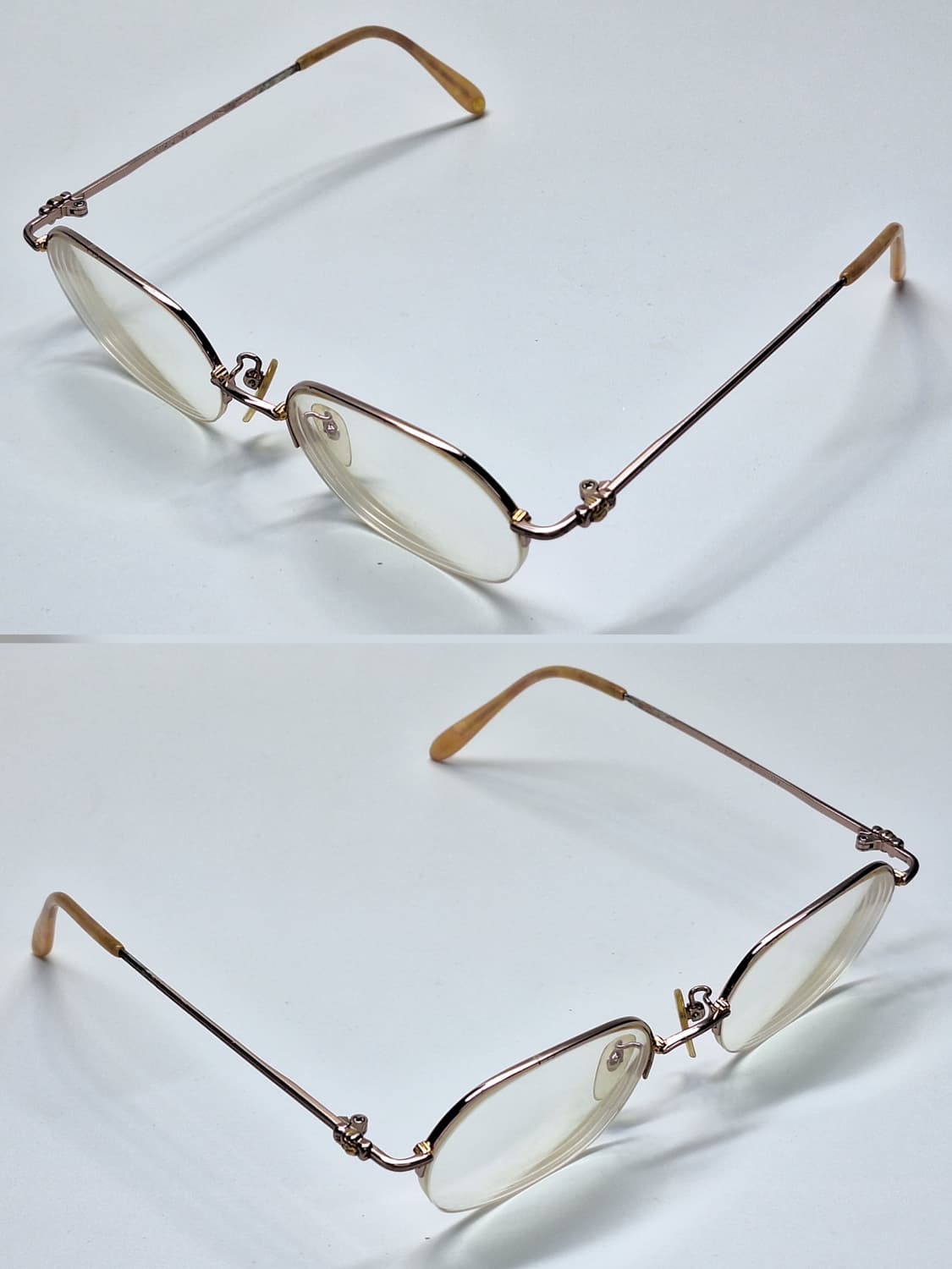 00s 일본 빈티지/KIMIJIMA 111 장미 장식 티타늄 반무테 안경 상품이미지8