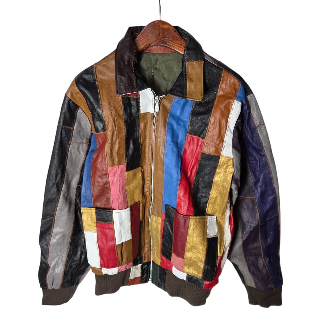 [Vintage] 빈티지 패치워크 커스텀 레더 자켓 상품이미지1