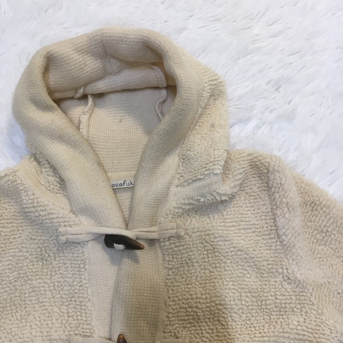 빈티지 아이보리 퍼 떡볶이 코트 y2k 스트릿 갸루 펑키 일본빈티지727 상품이미지3