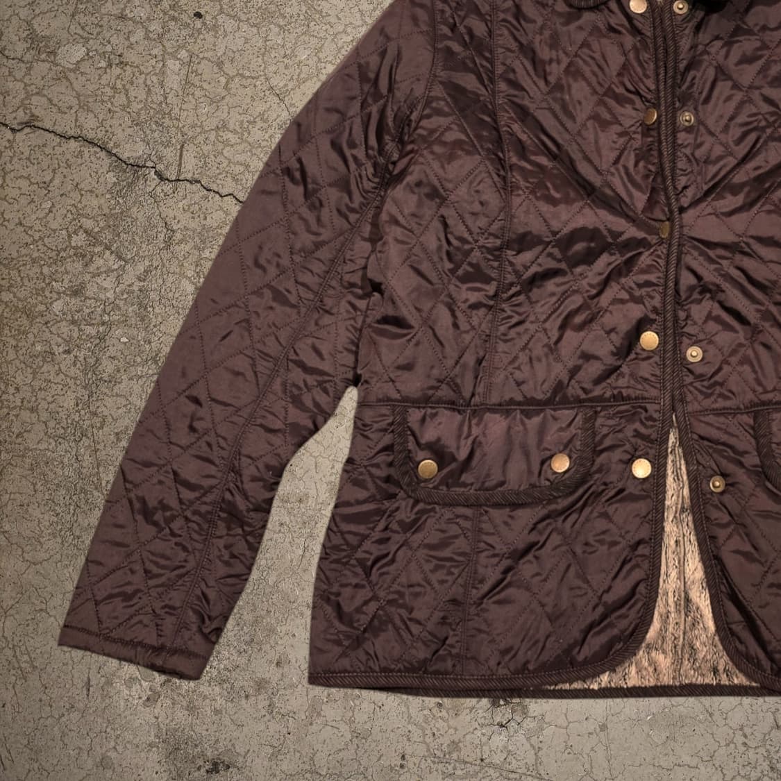 Barbour 다크 브라운 빈티지 폴라퀼트 퀼팅 자켓 상품이미지3