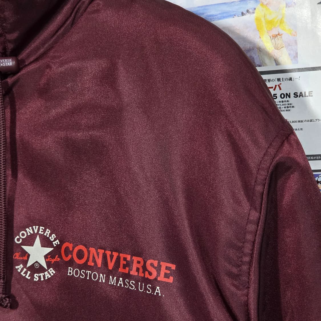컨버스 일본판 뽀글이 프린팅 버건디 돕바 자켓  상품이미지4