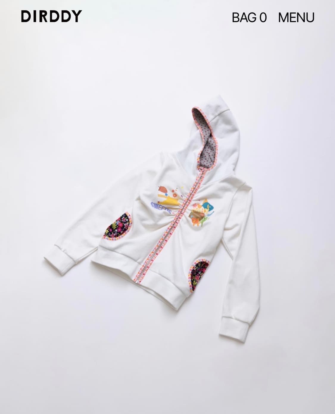 Dirddy BABY SISTER'S HOODIE (WHITE) 상품이미지1