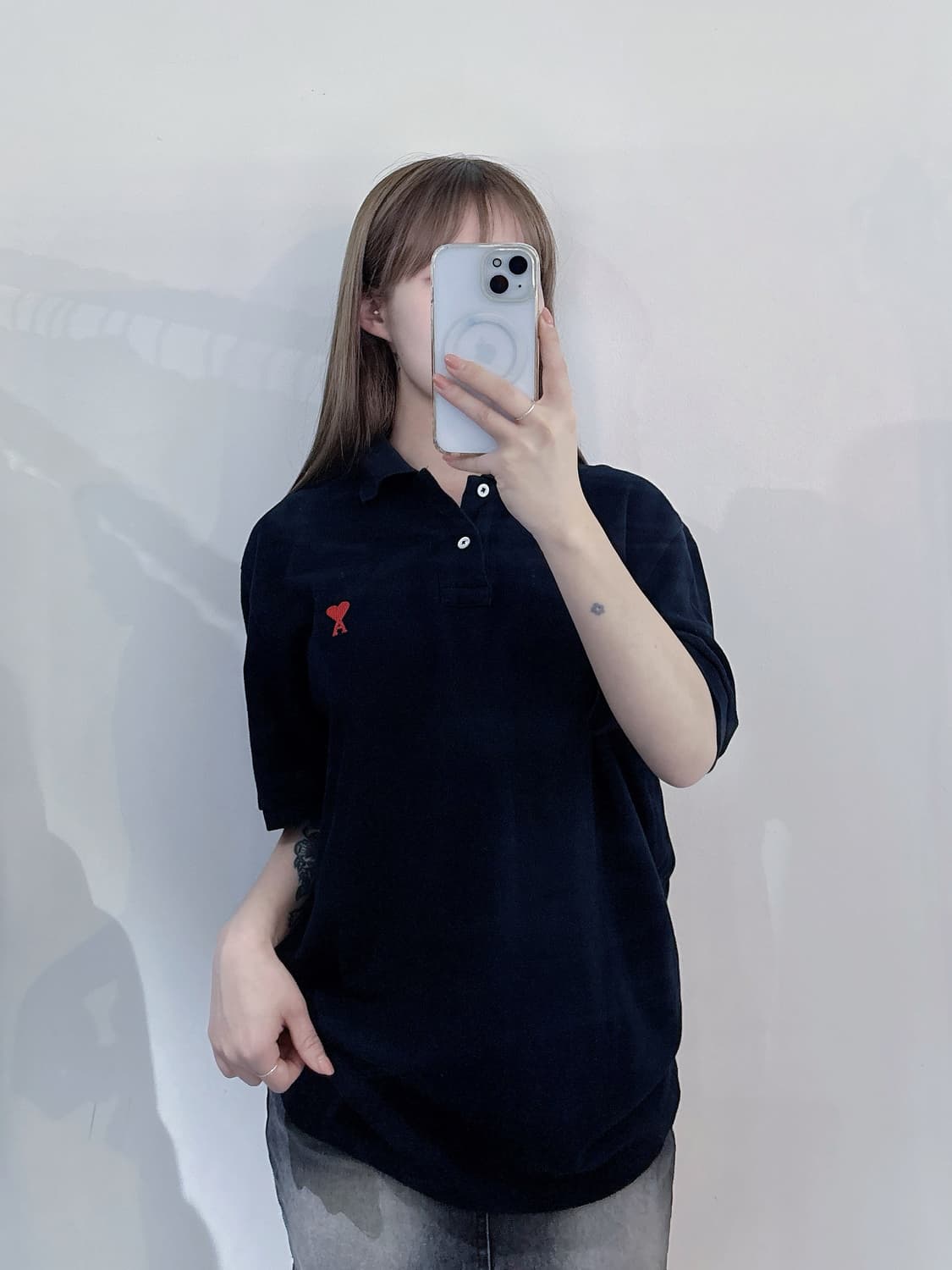 아미 스몰하트 반팔 카라티 상품이미지2