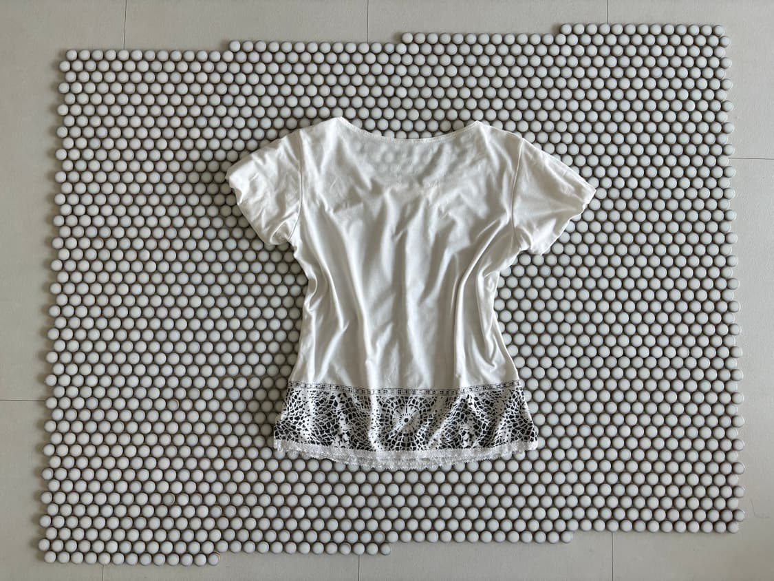 lace trim graphic top 상품이미지5