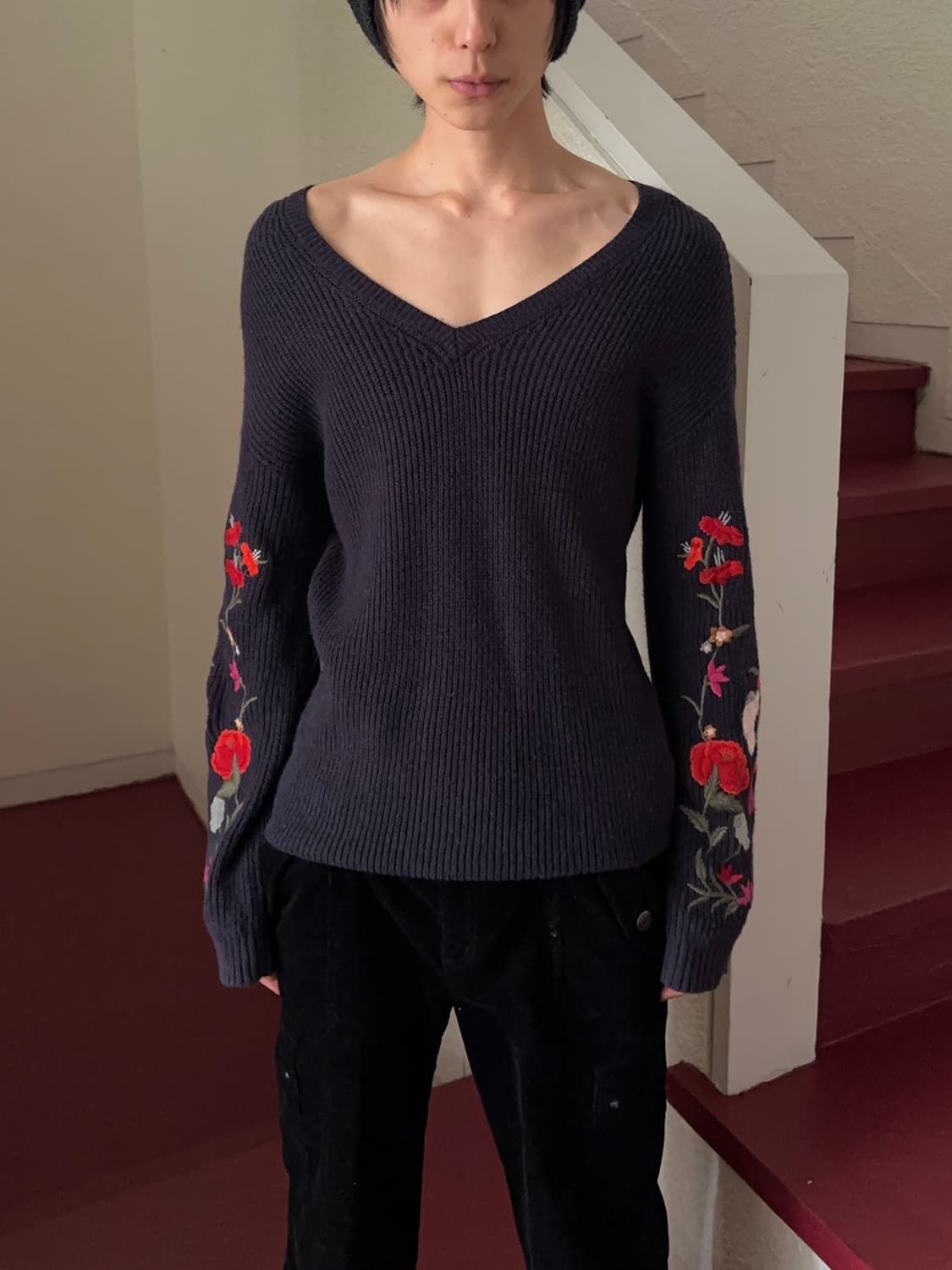 American Eagle Outfitters 로즈 엠브로이더리 니트 상품이미지5