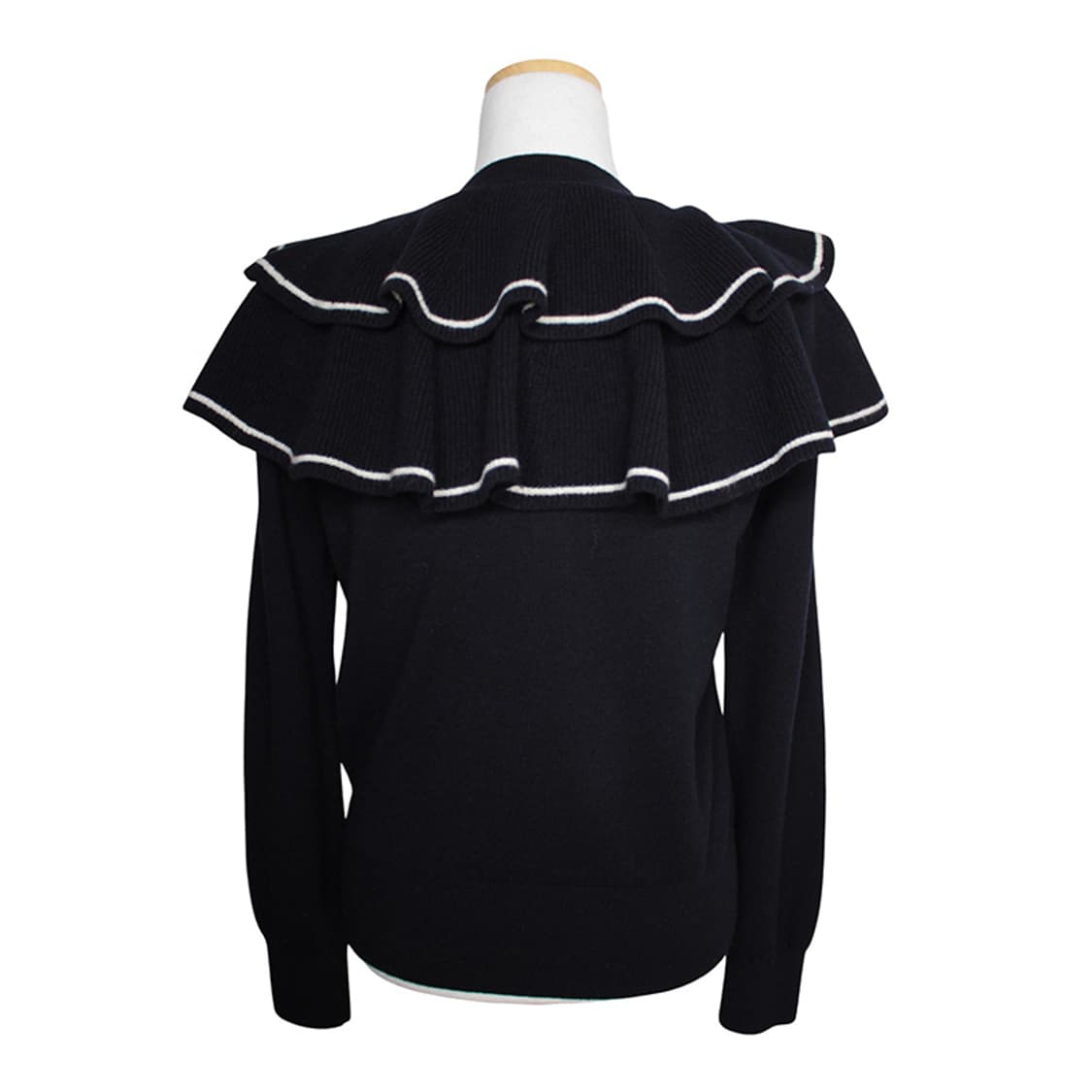 산드로 미드나잇블루 프릴 니트 상의 44, 55 상품이미지2