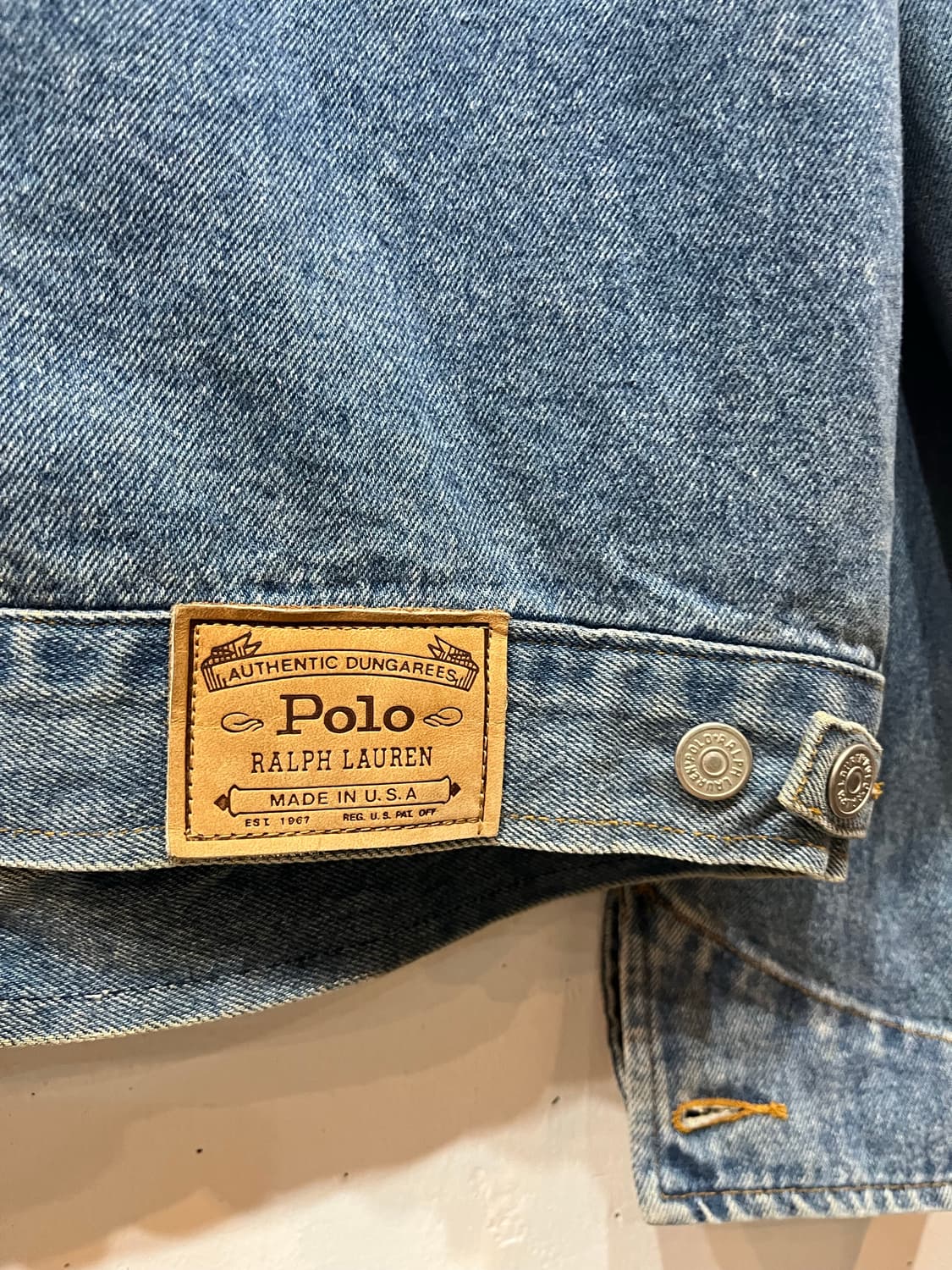 90년대 폴로랄프로렌 DUNGAREES 던가리 데님자켓 USA made 상품이미지3