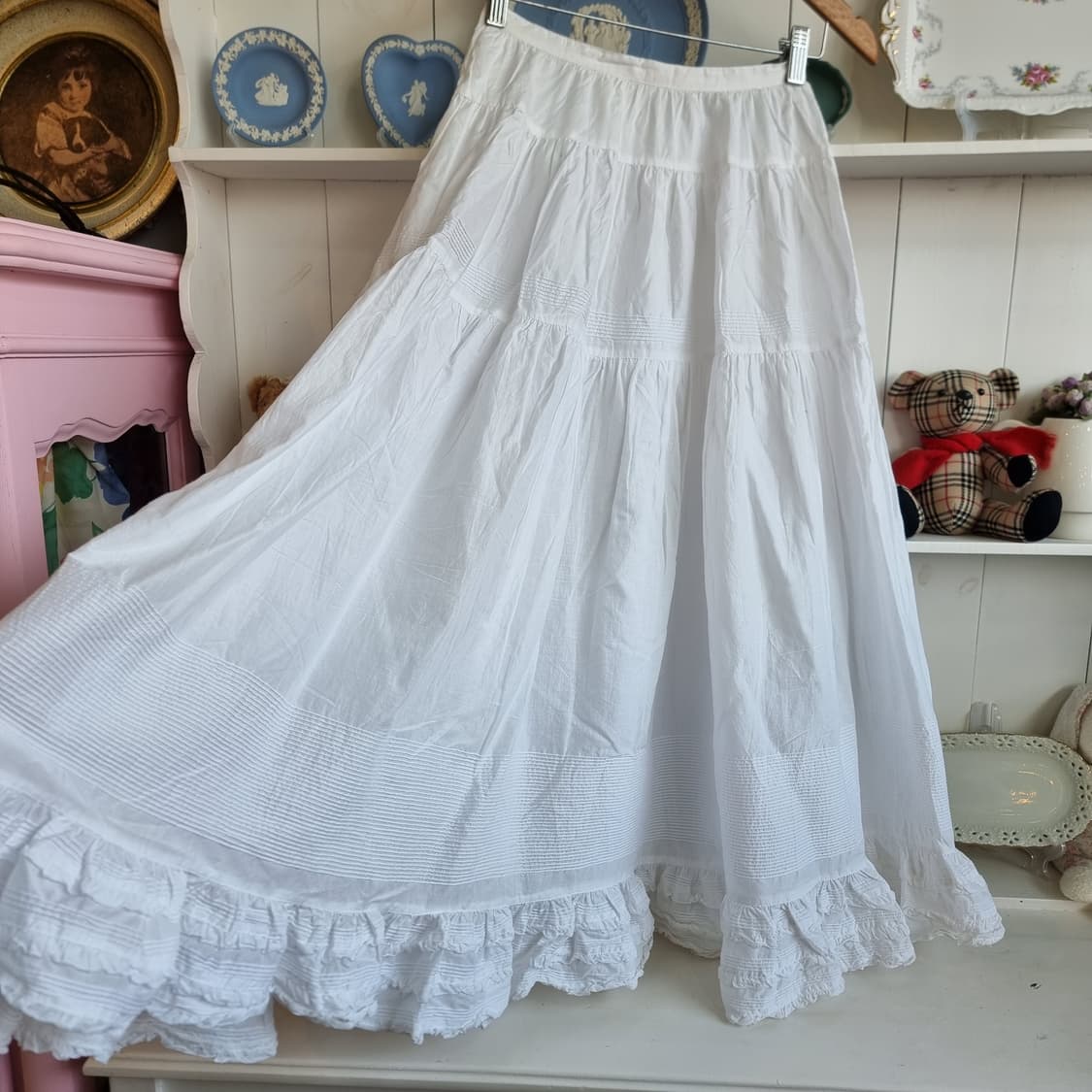 화이트 코튼 롱스커트 상품이미지7