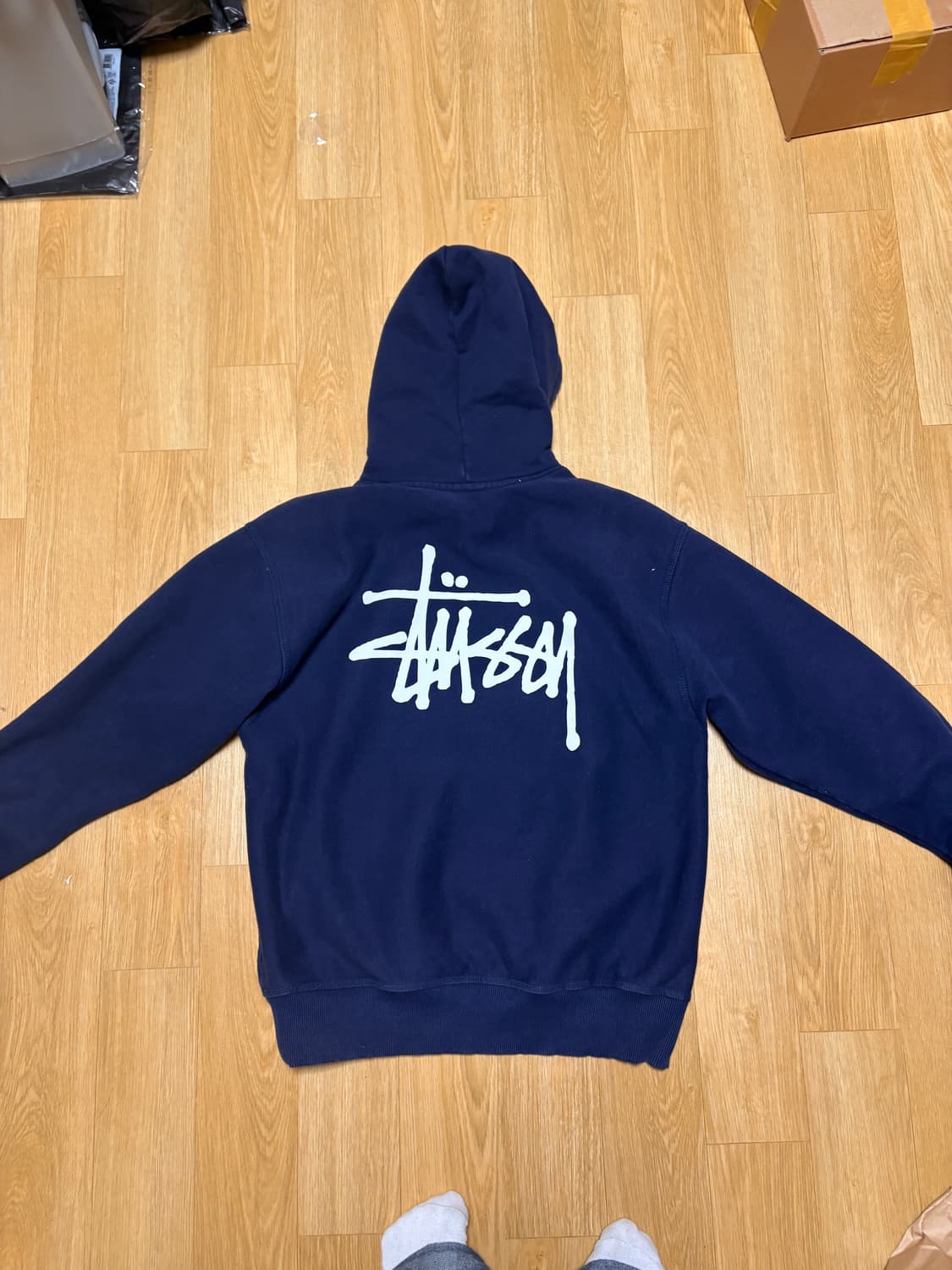 스투시 후드티 네이비 m사이즈 상품이미지2