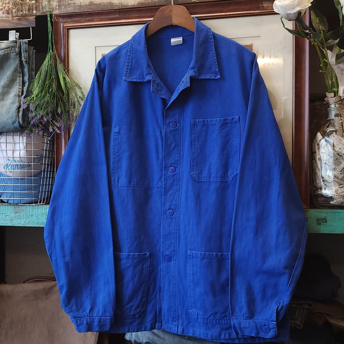 70s 프렌치 워크자켓 프렌치자켓 블루 54 상품이미지2