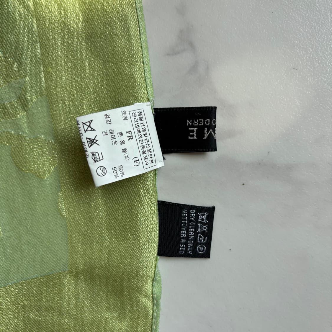 타임 TIME 라임컬러 투톤 자카드 실크스카프 상품이미지7