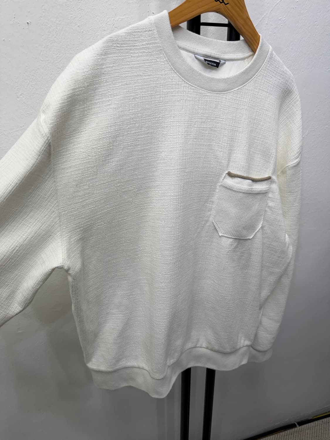 정품) 시스템옴므 한섬 24시즌 오버핏 포켓 맨투맨 95 상품이미지2