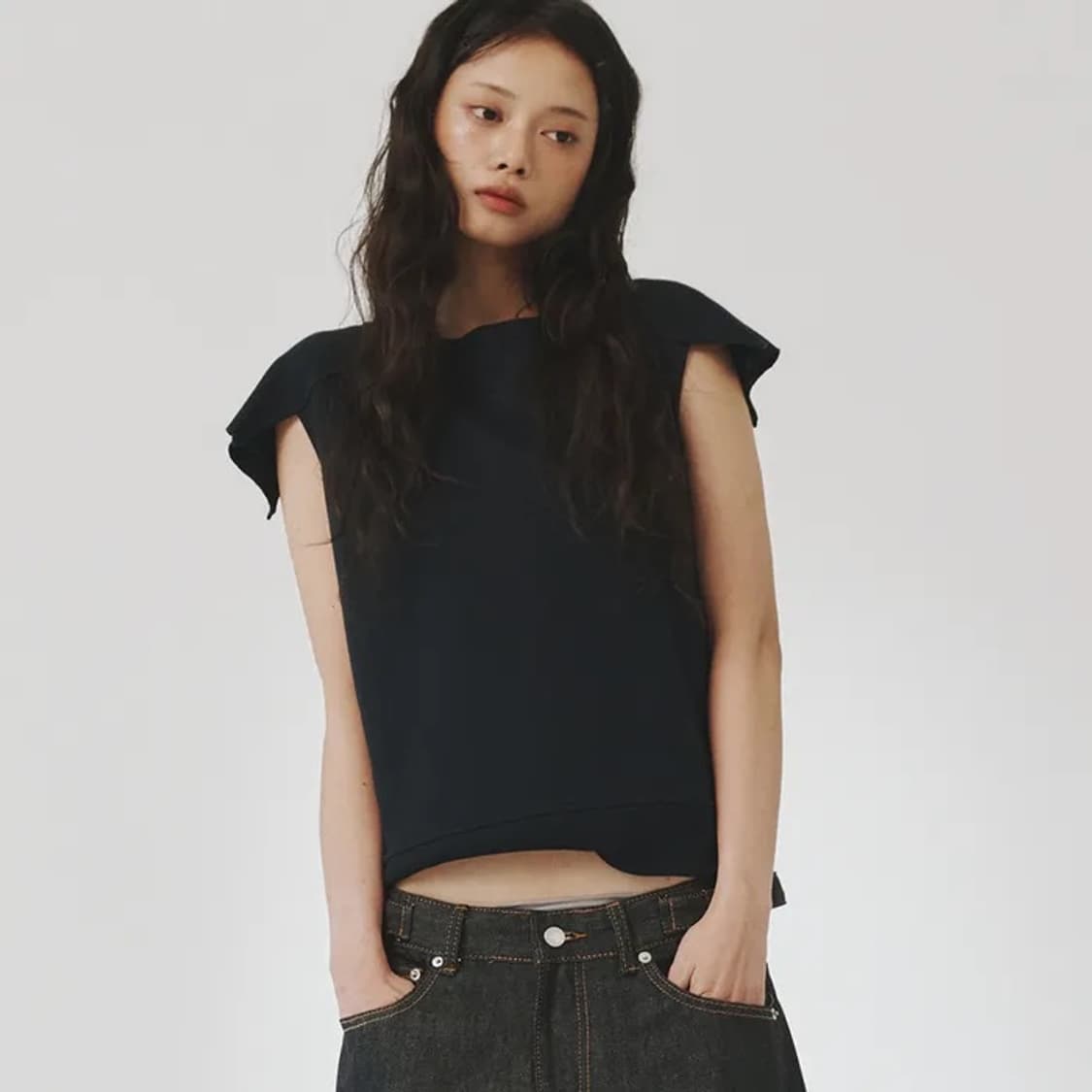 플리즈프로젝트 커팅 하프 반팔티 상품이미지2
