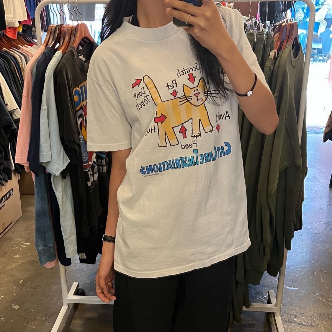 Vintage cat print T-shirt 상품이미지8