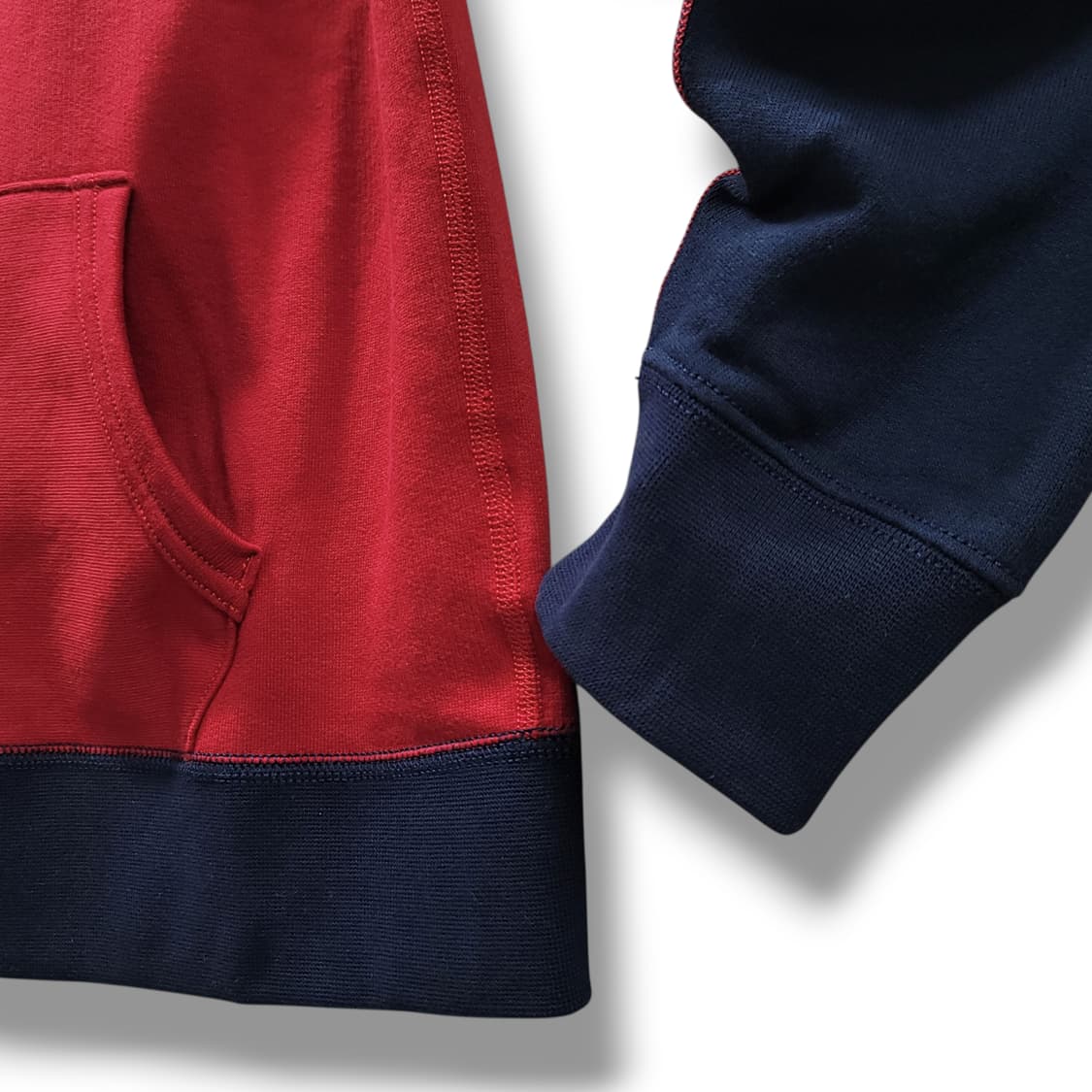 [M] 폴로 레드&네이비 기모 폴로 팀 로고 후드 티셔츠 상품이미지6