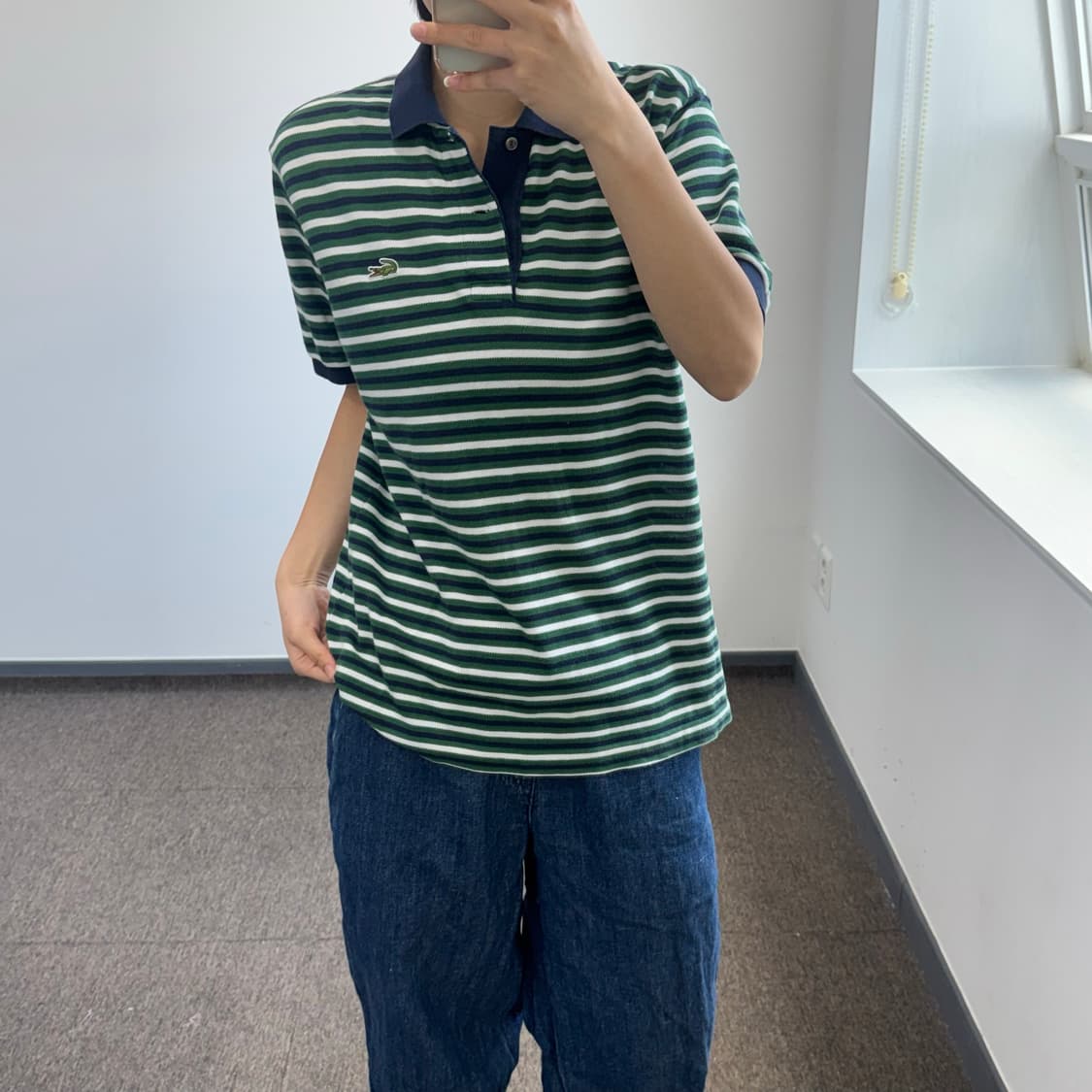 Lacoste 라코스테 그린 네이비 스트라이프 반팔 상품이미지1