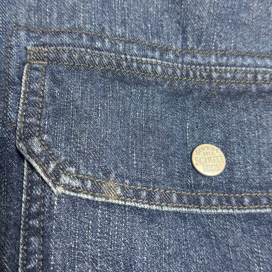 Schott 쇼트 데님 보아 쉐어링 자켓 XL 상품이미지7