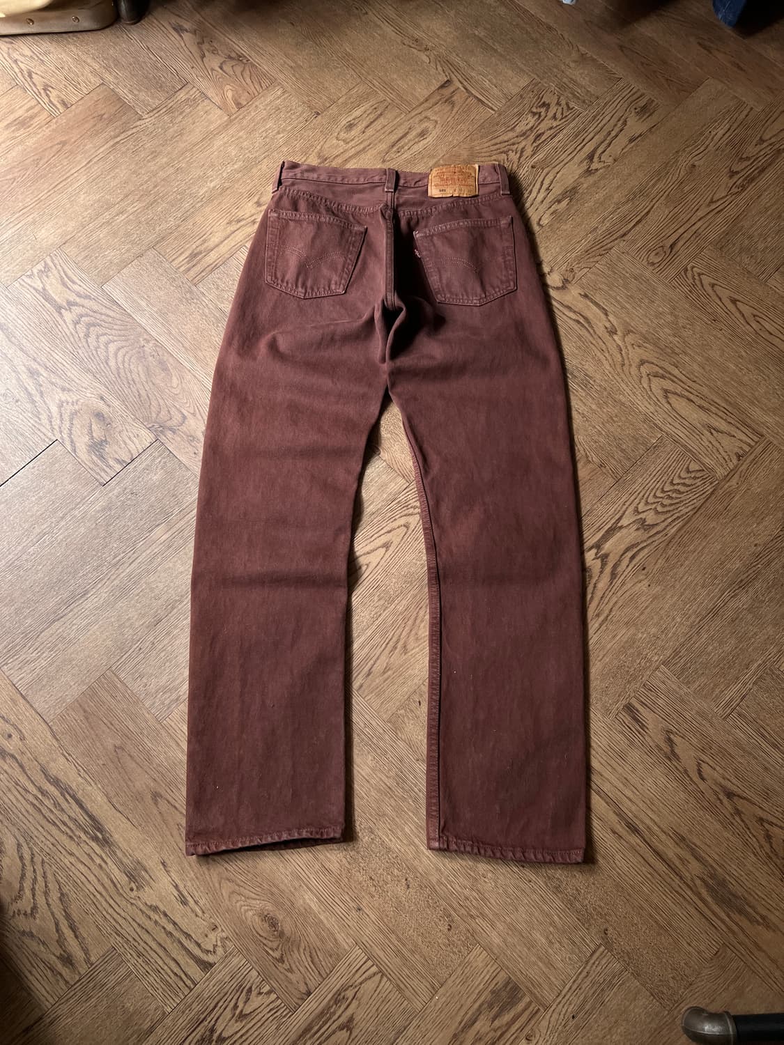 [30]90's 리바이스 501 USA Made 브라운 데님 팬츠 S15 상품이미지6