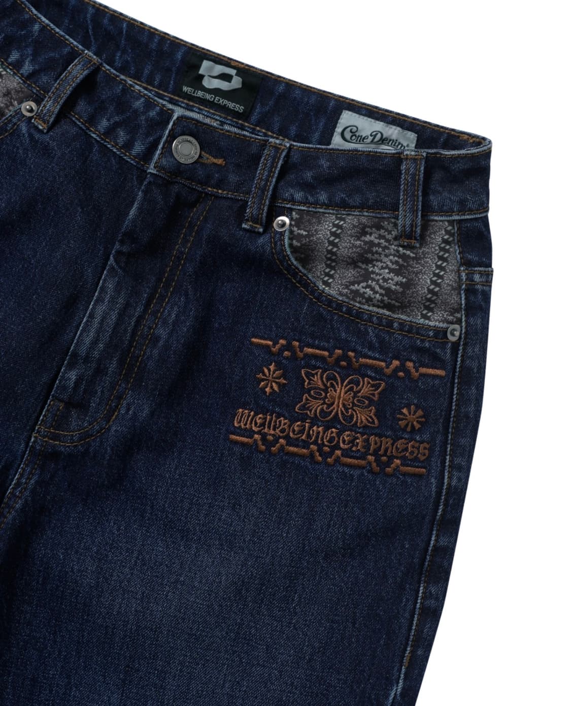 웰빙익스프레스 Embroidered Patch Jeans Blue 데님 상품이미지3