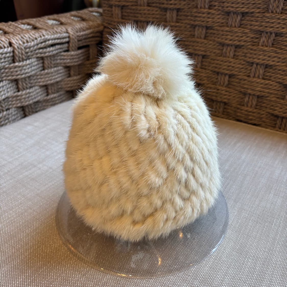 city gee 폭스밍크 방울 비니 모자 상품이미지2