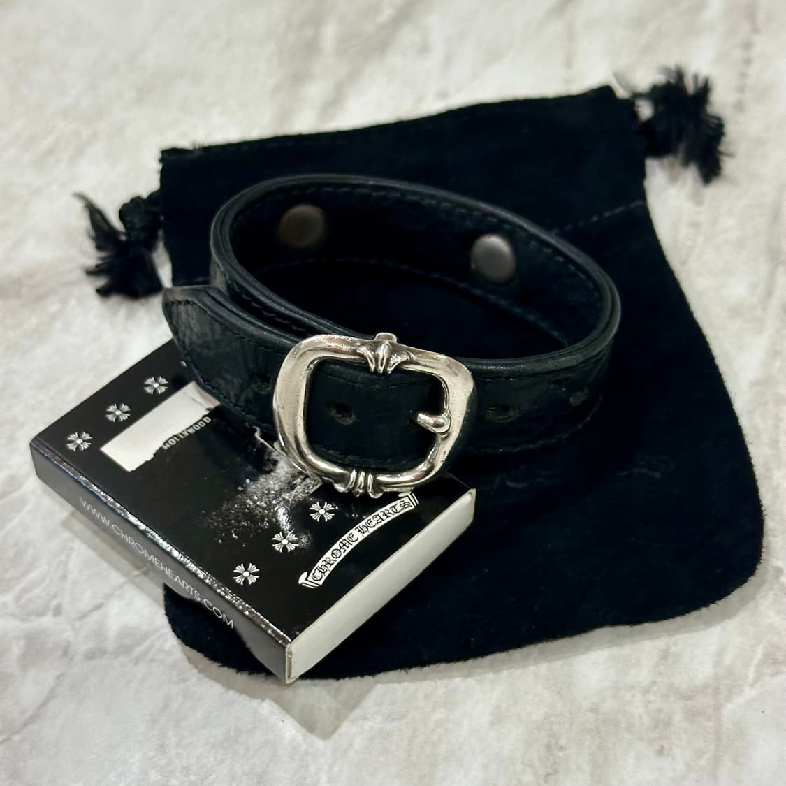 크롬하츠 레터링 레더 팔찌(9/상태굿) 상품이미지2