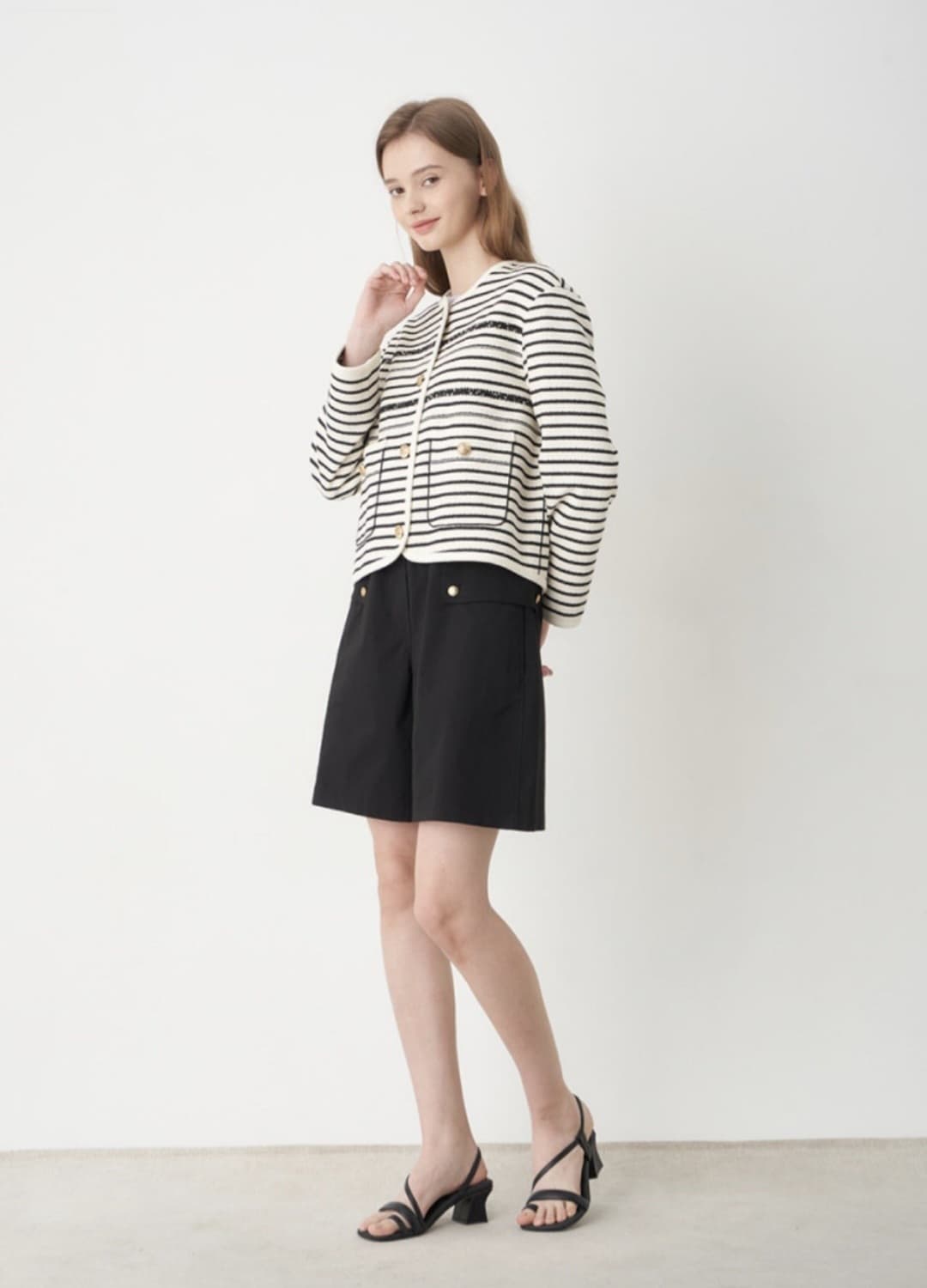 SJSJ 버튼 스트라이프 자켓 44사이즈 상품이미지1