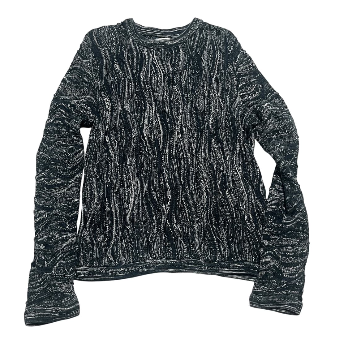 쿠지 빈티지 검흰 케이블 니트 상품이미지1