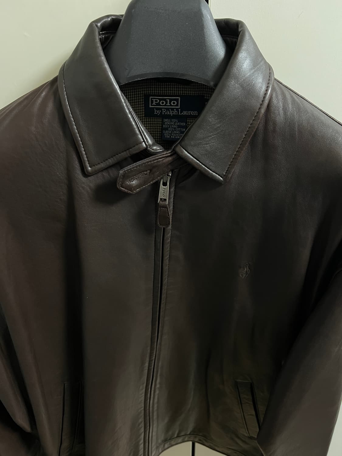 택포28) 폴로 랄프로렌 맥스웰 램스킨 레더 가죽자켓 브라운 M 상품이미지2