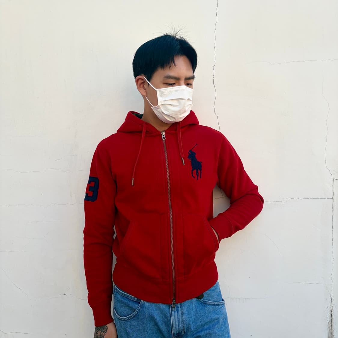S) 폴로 랄프로렌 치프키프 딥레드 빅포니 투웨이 후드집업 상품이미지3