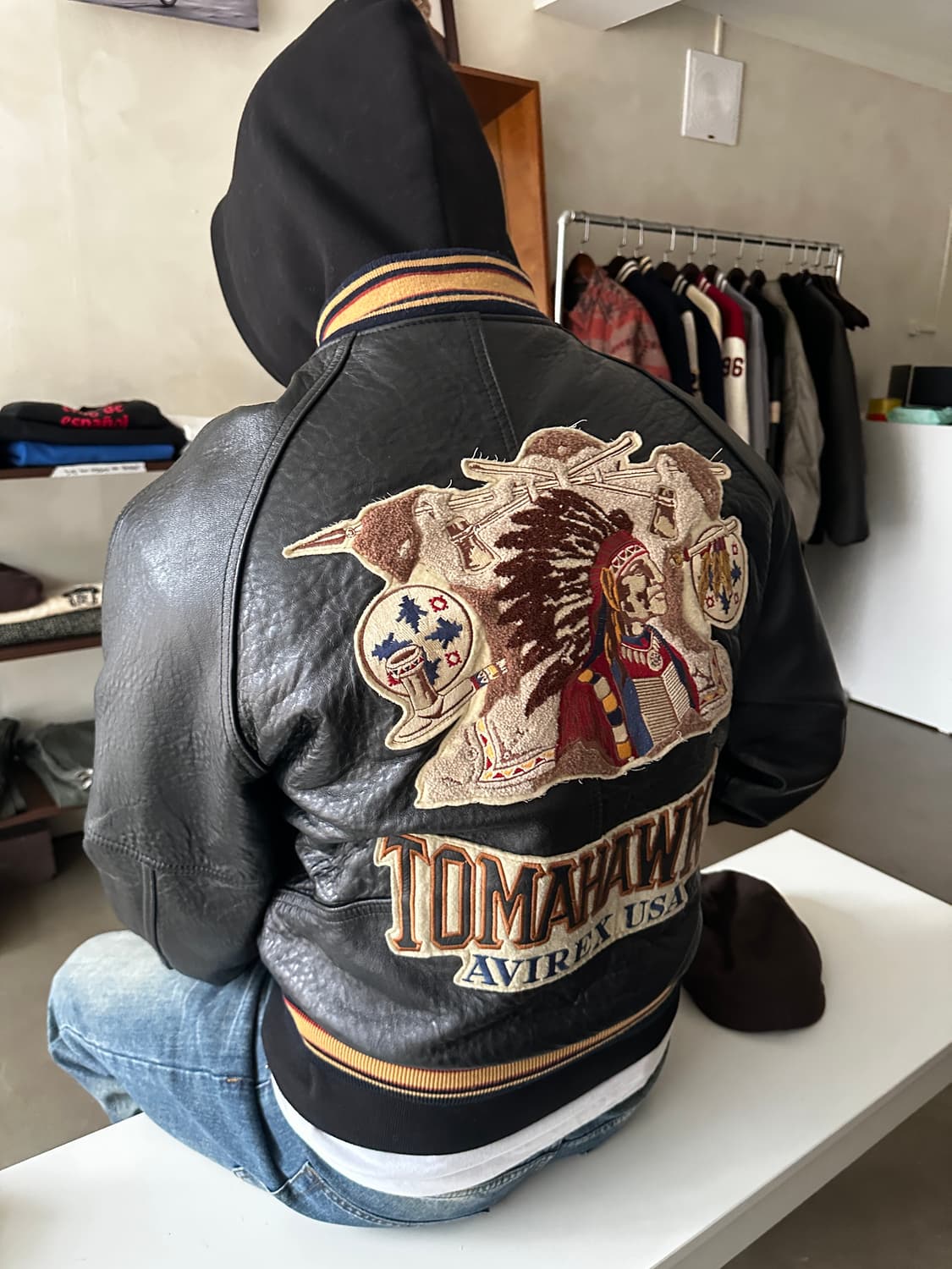 아비렉스 토마호크 레더 바시티 자켓 상품이미지1