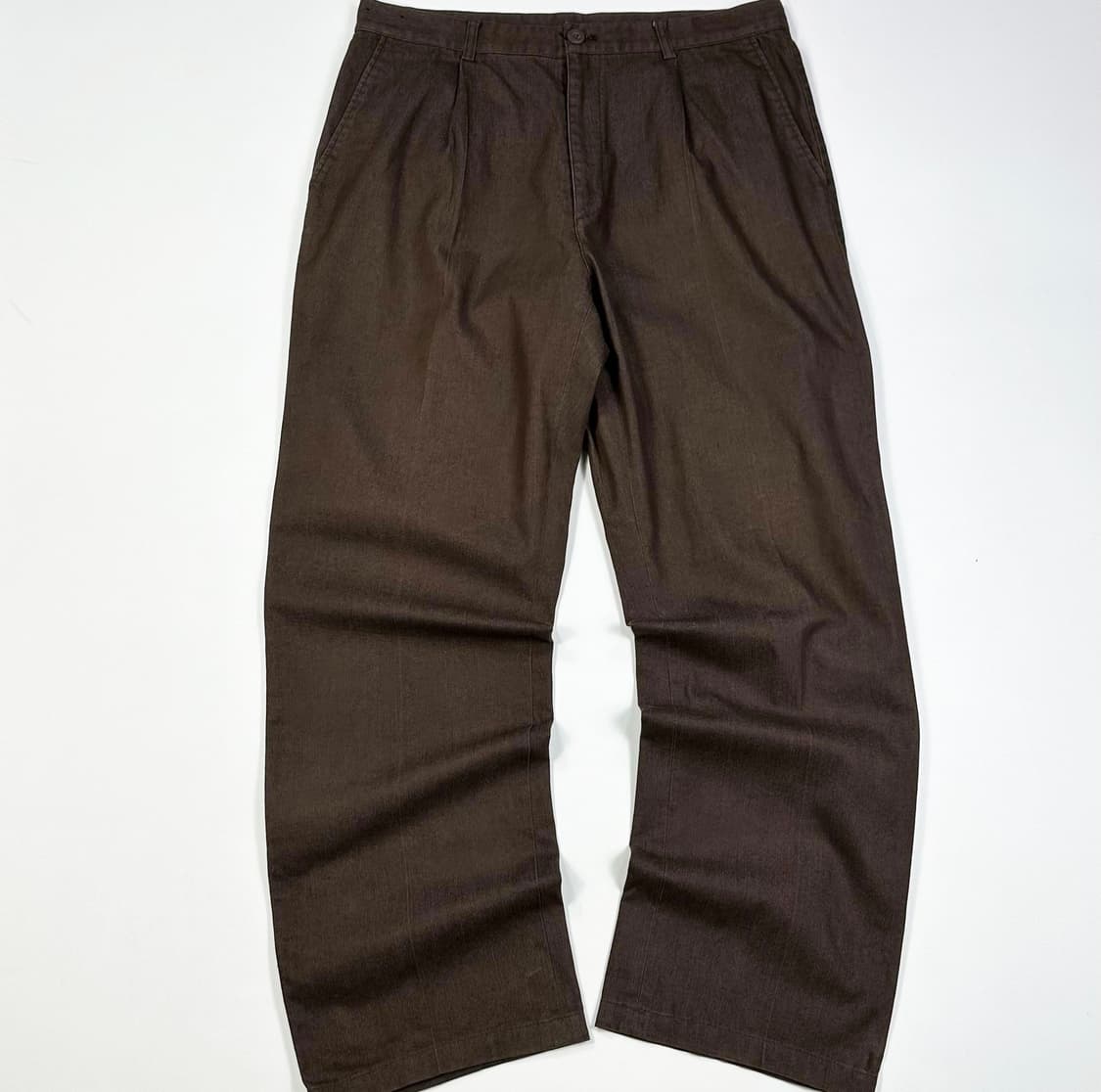33 VTG 빈티지 와이드 투턱 치노팬츠 브라운 상품이미지2