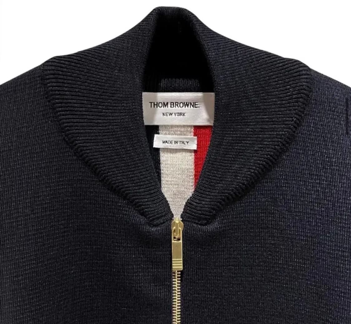 [미개봉 새상품] 톰브라운 메리노울 백삼선 니트집업 네이비 2사이즈 상품이미지9