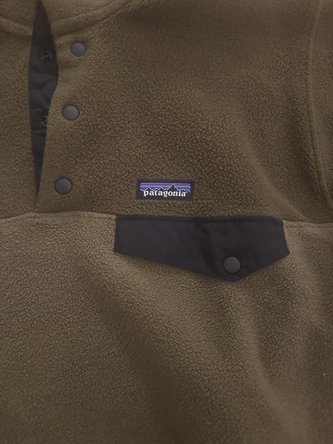 19FW 파타고니아 신칠라 스냅-T 플리스 올리브 그린/블랙 상품이미지2