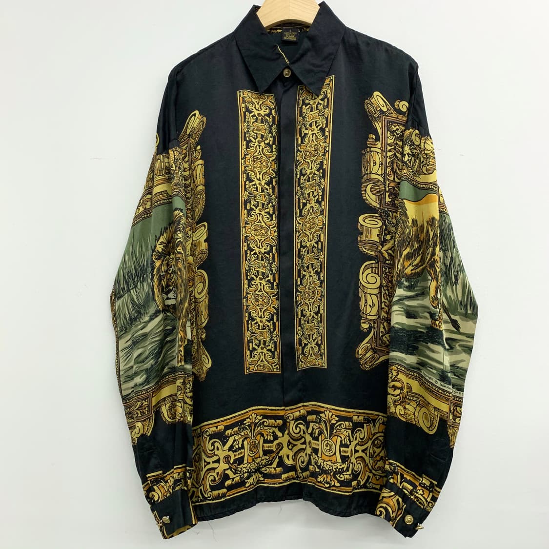 메탈릭 실크 베르사체 바로크 패턴 실크 셔츠 상품이미지6