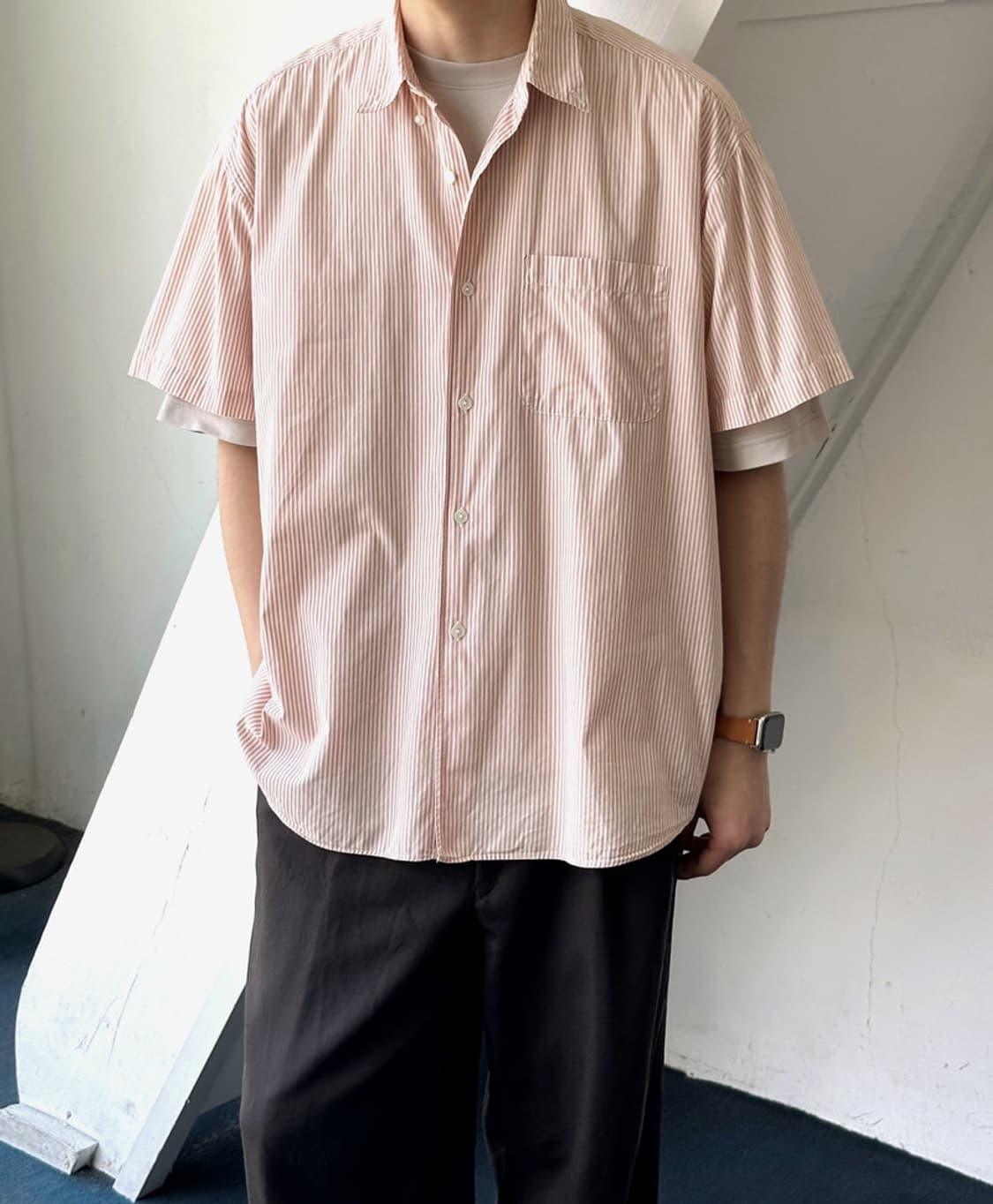 Light cotton H/S stripe shirt 상품이미지8