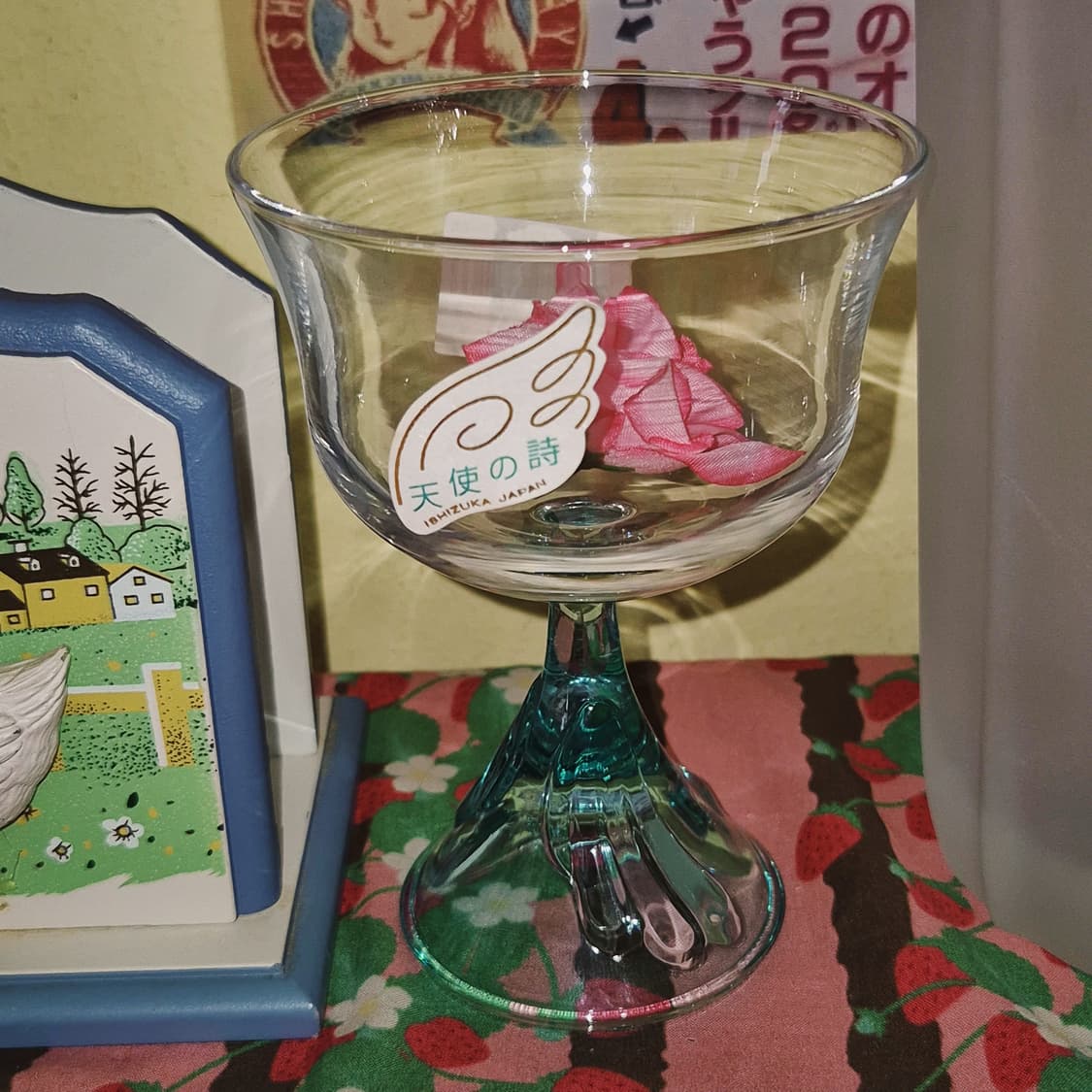 80s 아데리아 에메랄드 천사 디저트 글라스 1p 상품이미지9