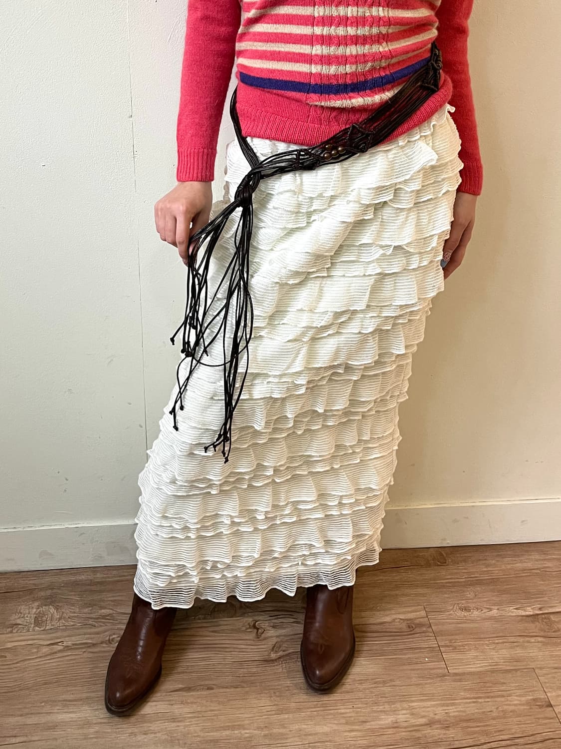 THE SHOP TK 화이트 프릴 스커트 상품이미지3