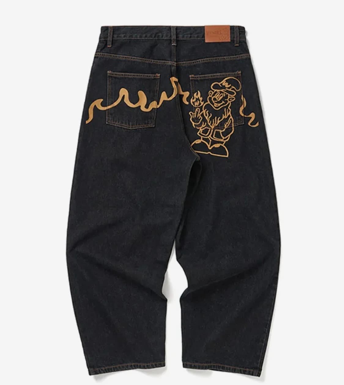 위캔더스 드워프 데님팬츠 흑청 M사이즈 상품이미지1